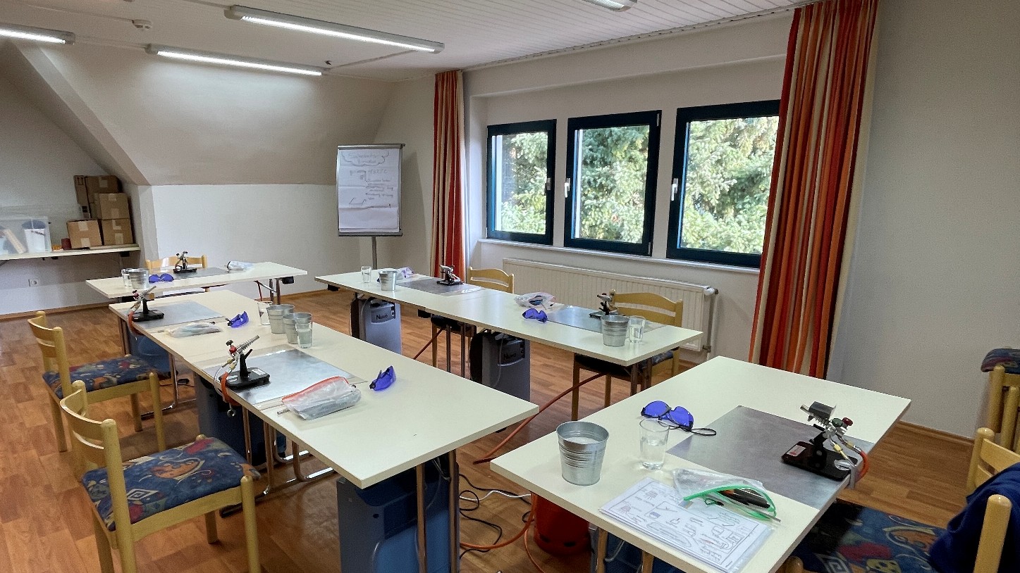 Projektraum für den Glasperlen Workshop in der Jugendherberge Speyer